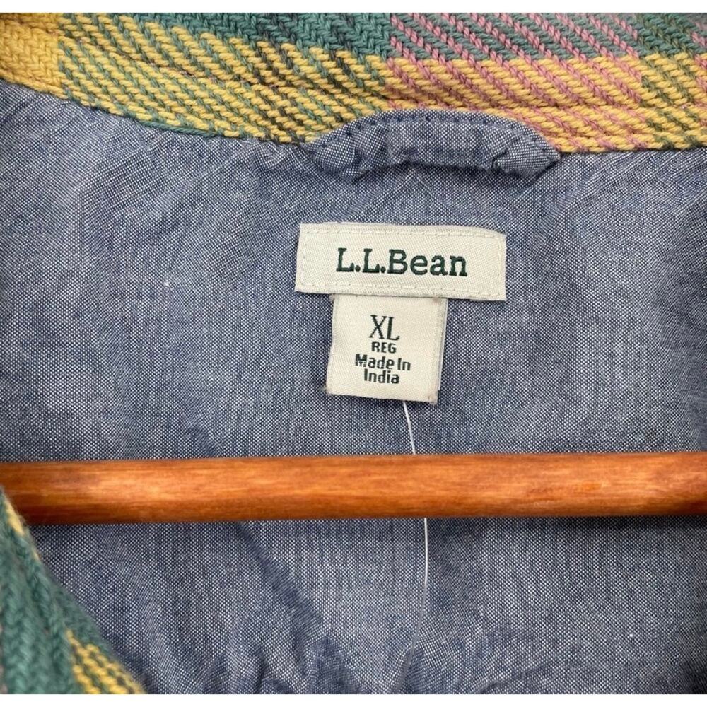 L.L.Bean Plaid Chamois Flannel Shirt Jacket Shacket Cottagecore Oversized XL - Picture 7 of 9